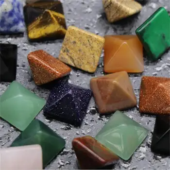 1TK Loomulik Stones14mm Mini Tervendav Püramiid, Muster Valge Kristall Sinine Punkti Jade Green Aventurine Home Office Decor, Käsitöö, Kingitus,