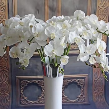 1TK Silk Butterfly Orchid tehislilled Kimp Pulm Kodu Kaunistamiseks Reaalne Touch Phalaenopsis Võltsitud Lilled Pojeng Roos