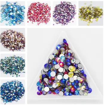 30 Crystal AB Värvid SS3~SS30 Mitte Kiirparandus Rhinestone стразы Flatback Klaas Kivi Küünte Kive Diamond Küünte Kaunistused