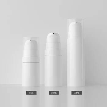 5ml, 10ml 15ml valge Õhuta Emulsioon Kreem-Pump Pudel Väikesed Reisi Kosmeetilise nahahoolduse Kreem Plastikust Konteiner Õhuta Dispenser