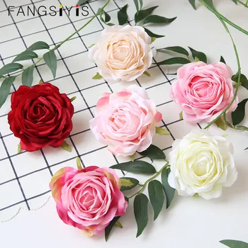 9CM Pulm silk lill, roos pead kunstlikku lille kokkulepe decor lill seina lille pall DIY materjali roosa pojeng 5tk/palju