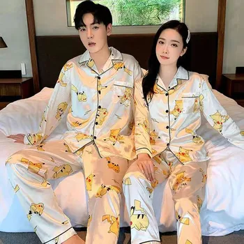 Armastaja Paar Pijama primavera Homesuit Meeste Naiste Pikad Püksid, lühikesed Püksid Top Särgid Sobitamine Pidžaama, Anime, Jaapan Kodu Riided