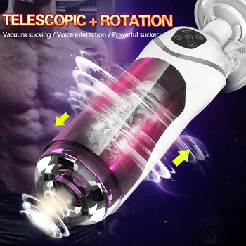 Automaatne Teleskoop Rotatsiooni Imemiseks Mees Masturbator Cup Vagiina Tasku Suhu Äraveo Meeste Masturbatsioon Sugu Mänguasi Mees