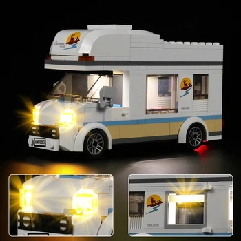 BrickBling Led Light Kit For 60283 Puhkus Camper Van Laekuva Mudel Mänguasja Auto (Nr Ehitusplokid)