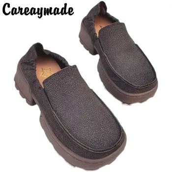 Careaymade-100% Ehtne Nahk paks baseeruv muffin naiste kingad,vähemuste disain, originaal ühe kingad õmmeldud isa kingad size35-45