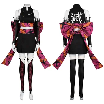 Demon Slayer Kimetsu no Yaiba Daki Cosplay Kostüüm Kimono Varustus Halloween Carnival Ülikond