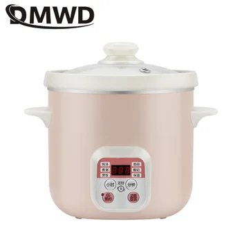 DMWD 110V/220V 1,5 L Mini Hautis Pot Slow Cooker Keraamilise Kattega elektriküte Pajaroog BB Puder Supp Poti 10H Nimetamine