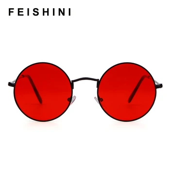 Feishini 2023 PUNANE Lahe Brändi Klassikaline Steampunk Päikeseprillid Naistele Ring Metallist Dekoratiivne Muster Vintage Hip-Hop päikeseprillide läätsesid Mehed pisike