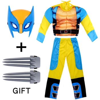 Filmi Wolverine Kostüüm Lapsed Superkangelane Cosplay Halloween Fancy Dress Laste Sünnipäeva Super kangelane Kleit Üles