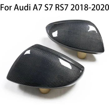 LHD 2tk Reaalne süsinikkiust pool rearview mirror shell kate caps Audi A6 C8 A7 ABT 4K8 A8 D5 2018 2019 2020 Asendamine