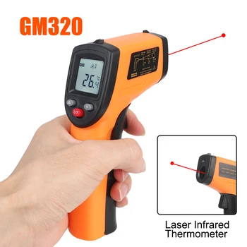 Mitte Kontakti Infrapuna Termomeeter GM320 Laser Temperatuuri Mõõtja Relv C/F Tööstus-Infrapuna Pyrometer Digitaalse -50~380°C