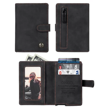 Nahast Meeste Rahakott Kott ID Credit Card hoidja Taskud Black Magic Slim Mini Raha Kotti Meeste Rahakotid Automaatne Pop-up Panga Kaart
