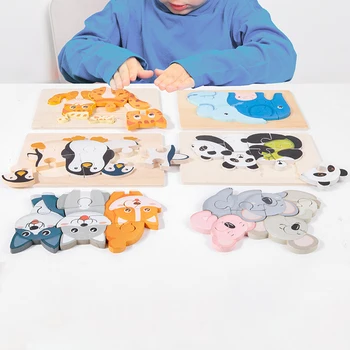 Puidust Loomade Pusled Mõistatusi Haridus Arendavat Mänguasja Loomade Kuju Puzzle Lastele Sünnipäeva Kingitused Lapsed Väikelastel Lasteaed