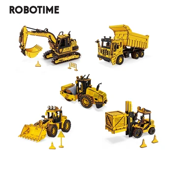 Robotime ROKR Engineering Sõiduki Mudeli Seeria Loominguline Mänguasjad, Kingitused Lastele Täiskasvanute Liigutatav Koostu 3D Puidust Puzzle (5 Komplektid)
