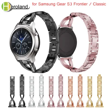 Sest Käik S3 käevõru starp Samsung Käik S3 Piiril / Classic Watch Band Asendamine smart käepaela roostevabast terasest Crystal