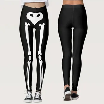 Säärised Halloween Päev Seksikas Naiste Legging Vaimu Skelett Prindi Punk Stiili Digital Print Jõusaal Säärised Püksid Leggins Mujer