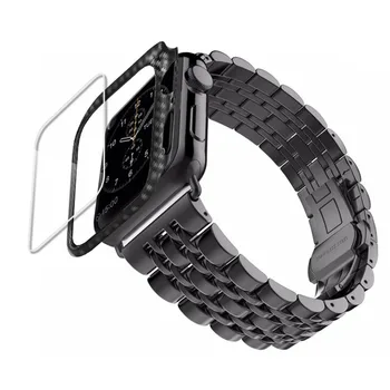 Süsinikkiust Juhul+Rihm Apple Watch band 44mm 40mm 42mm/38mm iwatch Roostevabast Terasest watchband apple watch band 5 4 3 SE 6