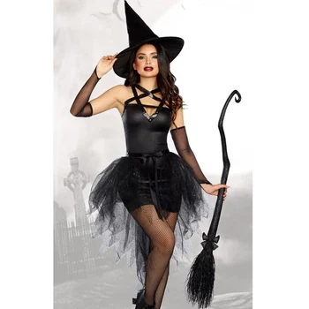 Täiskasvanud Halloween Nõid Kostüüm Naistele, Seksikas Kostüüm Kuri Nõid Kleit Must Nõid Müts Nõid Kindad Karnevali Kostüüm Pool